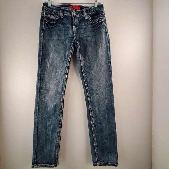 Zanadi Jeans Size 9 Distressed Embellished 30x30 - Picture 9 of 13